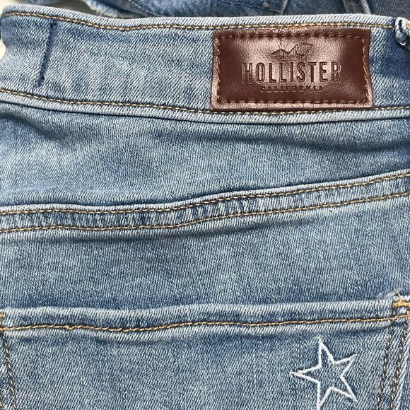 Hollister Curvy High Rise Crop Super Skinny Star Jeans Size 9 29 Denim Stretch - Picture 5 of 5